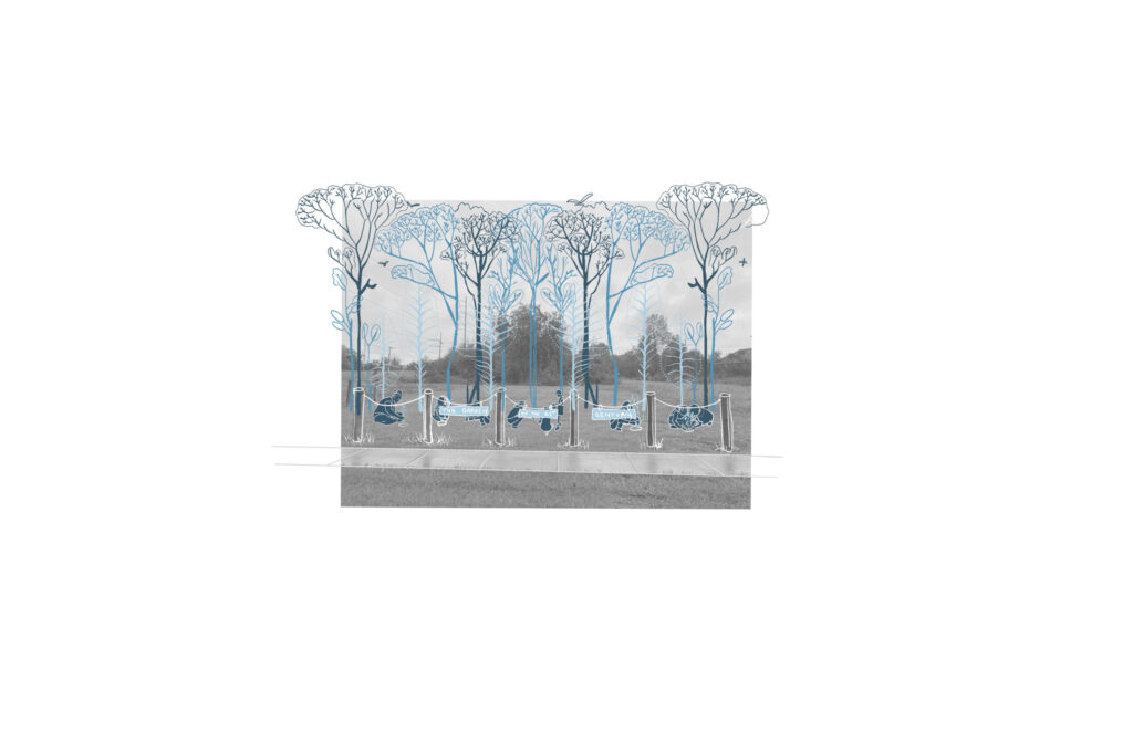 New Orleans, USA: Drawing of Forest Planting, Chair of Being Alive, 2024